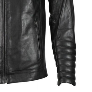 Luxury <b>Men's</b> Genuine <b>Leather</b> Cafe Racer <b>Jacket</b> Modern Slim Fit Full Grain <b>Leather</b> Fashion Outerwear Wholesale Custom - Product Image 4