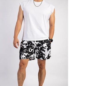 Low MOQ Custom Basketball Mesh Shorts Skull Pattern Drawstring Closure Quick Dry Double <b>Layer</b> 250 GSM 100% Polyester Sports - Product Image 1