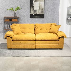 84\" Chenille Deep Seat Recliner Sofa with Memory Foam <b>Small</b> Loveseat and 2 Throw <b>Pillows</b> for Living Room Apartment - Product Image 2