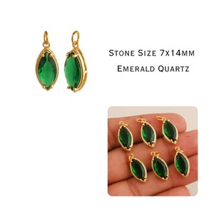 จี้รูปทรงมาร์คีส์ขายส่ง - จี้คริสตัลชุบทอง - อุปกรณ์ทำเครื่องประดับแฮนด์เมด DIY - Product Image 6