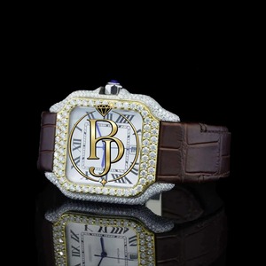 Reloj Mecánico Automático de Lujo, Cuadrado, con Bisel de Diamantes, Cristal de Zafiro, Esfera Blanca, Números Romanos, 20mm, Totalmente Adornado con Diamantes - Product Image 6