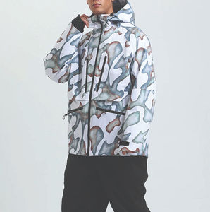 Veste de ski pour homme grande taille, imperméable, en Cordura, softshell, chaude pour l'hiver, pantalon pour les sports de plein air, veste de ski, camping, fermeture éclair - Product Image 2