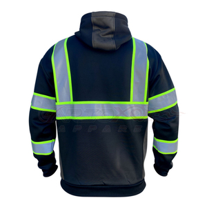 เสื้อฮู้ดนิรภัยแบบกันน้ำ โพลีเอสเตอร์ ซิปเต็มตัว ดีไซน์ใหม่ สีสะท้อนแสง มองเห็นได้ชัดเจนในที่มืด เหมาะสำหรับฤดูหนาว - Product Image 3