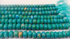 Cuentas lisas de ágata Fordite multicolor en forma de rondel, vendidas por hebra de 8 pulgadas de largo - Product Image 3