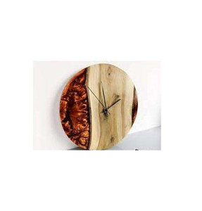Contemporary Wood & Epoxy Resin Hanging Quartz Needle <b>Wall</b> <b>Clock</b> <b>Modern</b> Design Polish Finish Luxury Home Decor Gift - Product Image 3