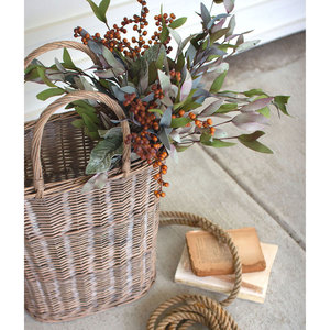 Cubo decorativo de mimbre para decoración del hogar, cestas de almacenamiento tejidas - Product Image 3