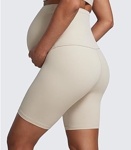 Shorts de yoga de maternité sans couture personnalisés pour femmes, taille haute, coupe ajustée, style cycliste, pour la grossesse - Product Image 3