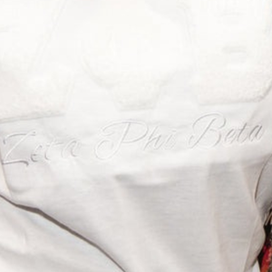 เสื้อยืดเชนิลสีขาว Zeta Phi Beta Sorority สำหรับผู้หญิง ตัวอักษรกรีก แขนสั้น ขนาดพอดีตัว ผ้าฝ้ายพรีเมียม เหมาะสำหรับเป็นของขวัญสำหรับชมรมนักศึกษา - Product Image 5