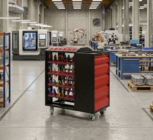 Armoire à outils mobile pour atelier industriel, 5 tiroirs, grande capacité, verrouillable, avec roulettes - Product Image 3