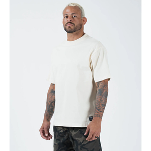 High Quality Men's Luxury T-<b>Shirt</b> <b>100</b>% <b>Polyester</b> Thick Solid Color Custom Oversized Embroidery Anti-Pilling 320g Fabric Weight - Product Image 4