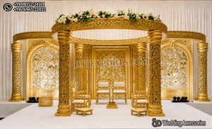 Magnífico Mandap de Madera para Decoración de Bodas Gujarati, Mandap de Madera Tallada con Estilo para Bodas, Mandap de Madera Clásico para Bodas - Product Image 3