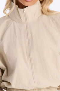 <b>Women</b>’s Lightweight Windbreaker Crinkle Hoodie and <b>Shorts</b> Set Casual Sportswear 2 Piece Matching Tracksuit with Elastic Waist - Product Image 3