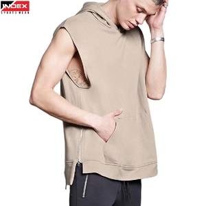 Hoodie sans manches élégant pour homme, vêtements de sport et de fitness, tissu doux, coupe athlétique, idéal pour l'entraînement estival. - Product Image 1