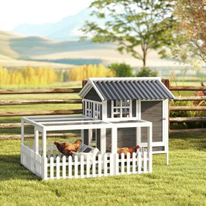 Gabbie per Animali: Pollaio in Legno con Recinto per 3-4 Galline, 173x150x107 cm, Utilizzabile anche per Conigli, Nuovo o Usato - Product Image 2