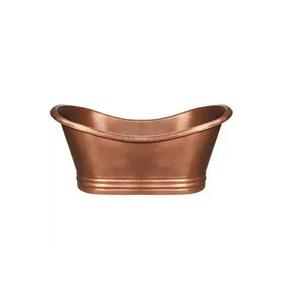 Baignoire autoportante en cuivre haut de gamme avec baignoire profonde faite à la main, finition martelée antique pour salles de bain de luxe à la maison et dans les villas - Product Image 4