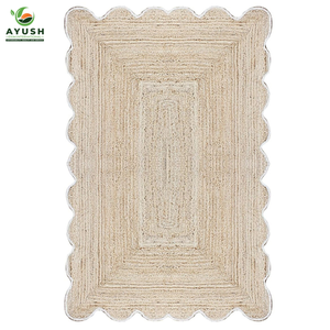 Alfombras Rectangulares Tradicionales de 240x300cm, Personalizables, con Borde Festoneado, Hechas a Mano con Yute, para Comedores Formales - Product Image 3