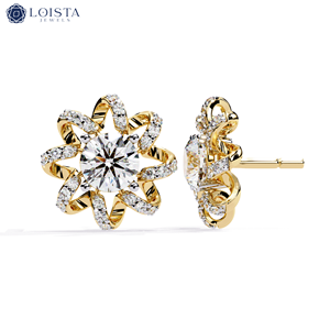 Diamant de laboratoire rond taille brillant pour boucles d'oreilles de fiançailles avec certificat IGI, bijoux de luxe pour femme - Product Image 1