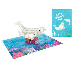 3D pop up Card <b>Handmade</b> Greeting Card Cute Dolphin Theme Pop up Cards 3D Mother Day Card Pop Up Dolphin Mother <b>Paper</b> Craft - Product Image 1
