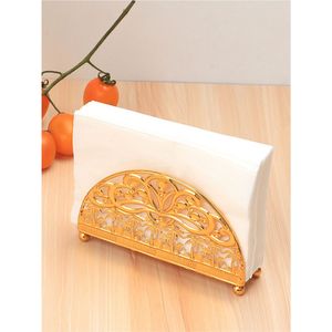Luxury Gold Napkin Holder Metal Floral Paper Tissue Stand Decorative <b>Table</b> Servietten Dispenser <b>for</b> Wedding Restaurant Hotel - Product Image 2