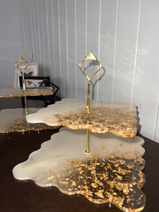 Base para Pastel Moderna de Resina Transparente con Efecto Mármol y Soporte Decorativo de Alta Calidad para Uso en Panaderías y Servicios de Catering - Product Image 4