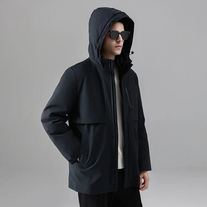Mego Industry <b>Men's</b> <b>Long</b> Puffer Jacket <b>Black</b> Winter Thick Warm Zipper <b>Coat</b> 100% Polyester Casual - Product Image 3