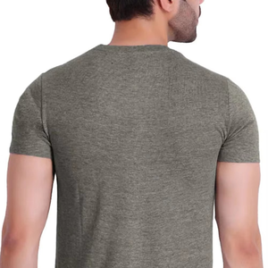 T-shirt de sport pour homme, coupe slim, respirant, manches courtes, col rond, vêtements de sport pour entraînement, personnalisable. - Product Image 5