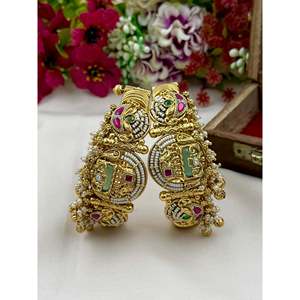 Inovamart Fashion Bangle-Shreya South Temple Openable Indian Ethnic Brass Casual Jewellery - Product Image 1