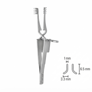 Heiss Self-Retaining Retractor. Blunt Angled HEISS Retractor Sharp / Blunt prongs 4/4 wound retractors 10 cm surgical - Product Image 2