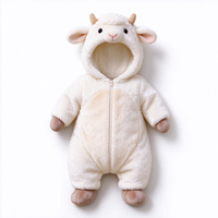Combinaison bébé agneau personnalisée, barboteuse animale mouton, tenue bébé en peluche, combinaison à capuche agneau, costume animal nouveau-né
