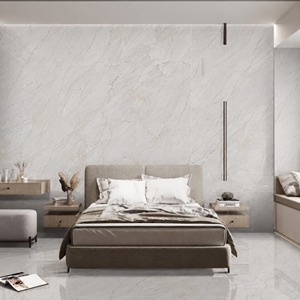 Carreaux de sol et de mur en porcelaine mate moderne Bianco de Marvel, 8,5 mm, texture solide, résistants aux acides, antidérapants, grandes dalles - Product Image 1