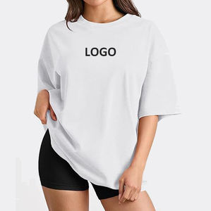 Camisetas de Manga Corta con Cuello Redondo y Logotipo para Mujer, 100% Algodón, Ajustadas, Transpirables, de Verano, de Alta Calidad, Venta al Por Mayor - Product Image 6