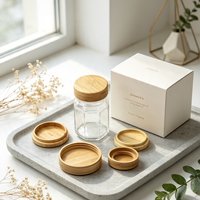 Couvercle en bois à vis en bambou de qualité alimentaire personnalisé pour bocaux à épices en verre, couvercle rond pour bocaux, fourniture directe d'usine pour les besoins de stockage et d'emballage