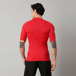 Best Sale Men Solid Color Shorts Sleeve <b>Blank</b> T Shirt Gym Training Tops Quick Dry Fitness Running T Shirt New Fashion with OEM - Product Image 6