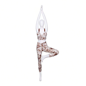 Ensemble de shorts de yoga légers de haute qualité pour femmes, impression de logo personnalisée, respirant, respectueux de l'environnement, en spandex/nylon, tenue de sport 2 pièces - Product Image 6