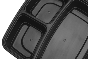 Recipiente Cuadrado Apto para Microondas con Tapa, 3 Compartimentos, Libre de BPA, Reutilizable y Reciclable, Apto para Congelador, Apto para Microondas, Apto para Lavavajillas - Product Image 3