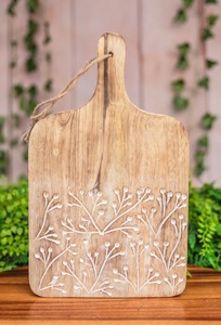 Tabla de Cortar de Bambú Natural Tallada a Mano con Patrón Botánico, Ligera, Duradera, Apta para Alimentos, Paleta de Servir para Cocina - Product Image 2