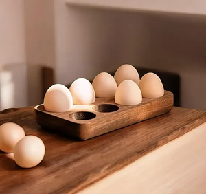 Wooden <b>Egg</b> Holder and Organizer <b>Eco</b>-Friendly Dishwasher Safe Kitchen Storage Display Rack - Product Image 1