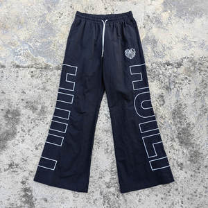 Pantalon de survêtement streetwear unisexe coupe large coupe-vent, bas de survêtement baggy, joggers oversize en nylon style hip-hop, pantalon imprimé graphique - Product Image 1