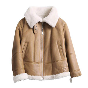 Veste en cuir véritable et fourrure de mouton de qualité supérieure pour l'hiver, douce, chaude, confortable, durable, tendance pour homme, pour un usage quotidien décontracté - Product Image 1