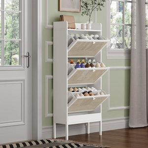 Zapatero de ratán de 3 cajones DreamCraft con cajones abatibles para pasillo Vietnam Origin - Product Image 2