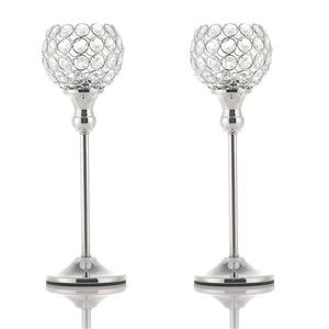 Crystal <b>Top</b> Golden Candle Stand Home Decorative Durable <b>Metal</b> Design Sparkly Tea Light Holder for Christmas - Product Image 5