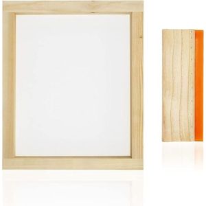Worown Cadre en bois 8 x 10 pouces avec maille blanche 110 pour sérigraphie, 1 pièce, et Raclette 4 x 6 pouces pour sérigraphes, 1 pièce - Product Image 2