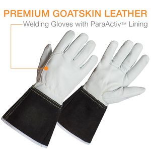 Gants de soudage TIG en cuir de chèvre robustes, résistants au feu, avec renforts sur la paume, gants de soudeur, gants de sécurité pour le travail industriel - Product Image 2