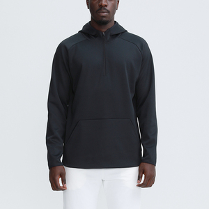 Sweat à capuche imprimé imperméable grande taille pour homme, pull color block col rond, chaud pour le printemps - Product Image 2