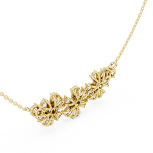 Collar de barra de diamantes cultivados en laboratorio de oro – Collar minimalista horizontal con racimo de diamantes marquise y pera para uso diario y nupcial - Product Image 2