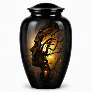 Luxury Golden Nature <b>Spirit</b> Memorial Picture Sticker with Enamel Cremation Urn for Human Ashes for Human Funeral Ashes - Product Image 5