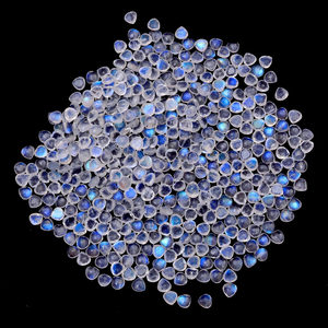 Piedra lunar rara AAA+ de 4 mm con facetado en forma de corazón, cabujón de piedra lunar natural con fuego azul arcoíris, gema semipreciosa con corte rosa para joyería - Product Image 3