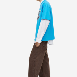Men Women Oversized Blank Polyester/Cotton Ringer <b>Tee</b> T-Shirt High Quality Made Casual Wear - Product Image 1