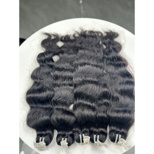 Tissage de cheveux ondulés souples, vierges vietnamiens, provenant d'un seul donneur, non traités, pointes pleines, noir naturel, vente en gros - Product Image 4