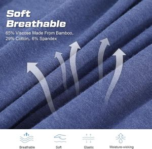 Custom <b>Men's</b> Spandex/Cotton Knitted Summer <b>Pajama</b> <b>Set</b> Breathable Eco-Friendly Long Sleeve T-Shirt & Shorts Homewear - Product Image 5